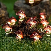 economico Striscie luci a batteria-Decorazione A Fungo Cottagecore Per La Camera Da Letto Con Luci A Forma Di Fungo Alimentate A Batteria Lampadario A Fungo Per Camera Da Letto Dormitorio Festa Di Natale Matrimonio Patio Decorazione
