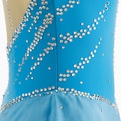 preiswerte Eiskunstlaufkleider-Eiskunstlaufkleid Damen Mädchen Eislaufen Kleider Austattungen Violett Weiß Gelb Patchwork Gitter Spandex Hochelastisch Ausbildung Wettbewerb Eiskunstlaufkleidung Patchwork Kristalle Langarm