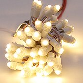 cheap Plug String Lights-6M 100LED Led Pixel Bullet Nodes String Lights Christmas DC12V 9MM Single Color Signboard Display Lamp