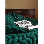 economico Coperte da letto-coperta in maglia spessa coperta in lana super spessa tessuta a mano coperta per divano coperta per maglieria coperta in filo spesso