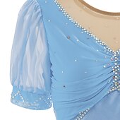 levne Šaty na krasobruslení-Šaty na bruslení Dámské Buz Pateni Šaty Narůžovělá Fialová Bílá / bílá Síťka Spandex Volnočasové sporty Trénink Soutěž Bruslařské oblečení Ručně vyrobeno Krátký rukáv Brusle / Štras