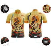 preiswerte Radtrikot Herren-Herren Radtrikot Grafik Lustig Kurzarm Fahhrad Trikot Oberteil mit 3 Gesäßtaschen Mountainbike MTB Straßenradsport Schnelltrocknend Reflektierende Streifen Rückentasche Feuchtigkeitsableitend Sport