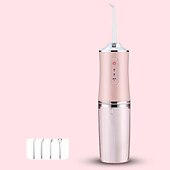 cheap Teeth Whitening-4 In 1 Water Flosser For Teeth Cordless Water Flossers Oral Irrigator With DIY Mode 4 Jet Tips Tooth Flosser Portable And Rechargeable For Home Travel For Men And Women Daily Teeth Care