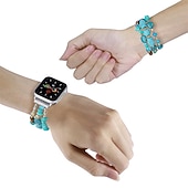 economico Cinturini per Apple Watch-Braccialetto di gioielli Compatibile con Cinturino dell&#039;Apple Watch 38mm 40mm 41mm 42mm 44mm 45mm 49mm Da donna Con perline Due toni Perline Cinturino di ricambio per iwatch Series Ultra 8 7 6 5 4 3