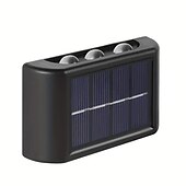 billiga Utomhuslampetter-2st utomhus vägglampor solar vattentät led lampa veranda vägglampor 6leds gårdsbelysning för trädgård balkong dekorativt landskap gatubelysning