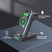 お買い得  ワイヤレス充電器-ワイヤレスチャージャー ワイヤレス充電スタンド CE 高速ワイヤレス充電 3 in 1 用途 ユニバーサル