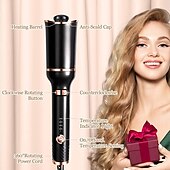 cheap Curling Iron-Automatic Curling Iron Professional Automatic Hair Curler with 1 Curling Iron Large Slot &amp; Adjustable 4 Temperature &amp; 3 Timer Dual Voltage Rotating Curling Iron with Auto Shut-Off for Hair Styling