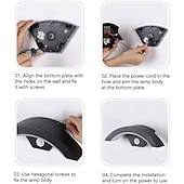 abordables luces de pared al aire libre-lámpara led de pared para exteriores 24w con sensor de movimiento ip65 control de luz a prueba de agua adecuado para baño garaje cerca cubierta patio ac85-265v