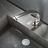 cheap Classical-Bathroom Sink Mixer Faucet, Single Handle One Hole Washroom Basin Taps Chrome Finish Bathroom Faucet with Hot and Cold Water Hose