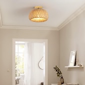 cheap Lantern Design-Creative Handmade Bamboo Weaving Natural Wind Ceiling Chandelier E27/E26 Base Ceiling Lighting Hanging Lamp Suitable for Study Coffee Shop Restaurant Rar AC110V AC220V
