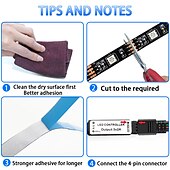 cheap Remote Control-USB 5M RGB LED Strip Light with 24 Keys Remote Control Back Light 5050 SMD RGBIC LED Strip Light for Bedroom Home TV Back Light DIY Decor