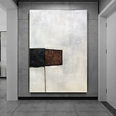 preiswerte Abstrakte Gemälde-handgemachtes handgemaltes Ölgemälde, modernes großes minimalistisches beige Diptychon-Gemälde auf Leinwand, abstrakte Gemälde in Beige- und Brauntönen, Originaldekor, kein Rahmen, ungedehnt