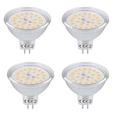 abordables Ampoules LED double broche-4 pièces gu5.3 mr16 led ampoule de projecteur blanc chaud 3000k/6000k 4w équivalent à 40w lampe halogène ac/dc 12v non dimmable