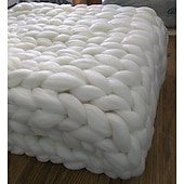 economico Coperte da letto-coperta in maglia spessa coperta in lana super spessa tessuta a mano coperta per divano coperta per maglieria coperta in filo spesso