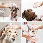 お買い得  浴室用ガジェット-犬用バスブラシ、犬用ソフトシリコンペットブラシ &amp;アンプ;シャワージェルディスペンサー付き猫、犬の毛マッサージバスブラシ