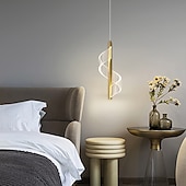 tanie Światła wysp-lampa wisząca led spiralna lampka nocna do sypialni 30 cm, nowoczesna minimalistyczna jadalnia bar regulowana długa linia sprzętowa lampa wisząca oprawa oświetleniowa sufitowa