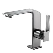 cheap Classical-Waterfall Bathroom Sink Mixer Faucet Brass, Single Handle Washroom Basin Taps One Hole Faucets with Hot and Cold Hose, Waterfall Spout Brass Bathroom Tap Chrome Black Gold Grey