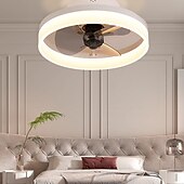 cheap Ceiling Fan Lights-Ceiling Fans with Lights Flush Mount Low Profile Indoor Ceiling Fan,15.7&quot; /19.6&quot; Dimmable Bladeless Ceiling Fans with Remote Control,Smart 3 Colors 6 Speeds Reversible