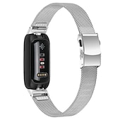 baratos Pulseiras de relógio Fitbit-Pulseira de Smartwatch Compatível com Fitbit Inspire 3 Inspire 2 / Inspire HR / Inspire Aço Inoxidável Relógio inteligente Alça Ajustável Com Transparência Mulheres Homens Pulseira Estilo Milanês