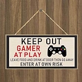 Недорогие таблички из дерева на стену-1 шт. настенная подвеска для игр, табличка с игровым рисунком, аксессуары для декора, для зоомагазина, кафе, декор комнаты, предметы домашнего обихода 4 &#039;&#039;x 8&#039;&#039; (10 см x 20 см)