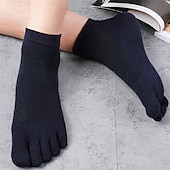 preiswerte Herrensocken-Herren 3 Paare Ankle Socken Zehensocken Niedrig geschnittene Socken Schwarz Weiß Farbe Glatt Freizeitskleidung Urlaub Wochenende Gitter Mittel Sommer Frühling &amp; Herbst Stilvoll Brautkleider schlicht