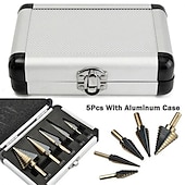 お買い得  ドリルビットセット-hss ステップ ドリル ビット 5 個インチ ロースト イエロー ラダー ドリル ステップ ドリル ビット ホール カッター 掘削 ツール キット セット