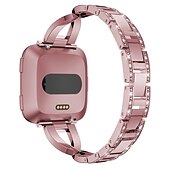 economico Cinturini per orologi Fitbit-Cinturino intelligente Compatibile con Fitbit Versa 4 Sense 2 Versa 3 Sense Versa 2 / Versa Lite / Versa SE / Versa Acciaio inossidabile Con diamantini Orologio intelligente Cinghia con lo strumento