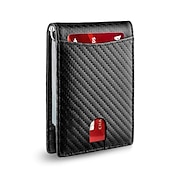cheap Card Holders &amp; Cases-Fold RFID Blocking Wallet With Money Clip,Minimalism Credit Card Holder For Men And Women