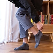 preiswerte Herrensocken-Herren 3 Paare Ankle Socken Zehensocken Niedrig geschnittene Socken Schwarz Weiß Farbe Glatt Freizeitskleidung Urlaub Wochenende Gitter Mittel Sommer Frühling &amp; Herbst Stilvoll Brautkleider schlicht