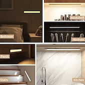 cheap Cabinet Light-Light In The Box Motion Sensor Cabinet Light Ultra Thin Under Cabinet Lighting USB Rechargeable Battery Operated, Tri-color Wireless Closet Lights Night Lights for Bedroom Wardrobe Stairs
