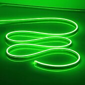 abordables Lampes néon led-Guirlande lumineuse LED en néon 5 m 16,4 pi, 12 V, flexible, étanche IP65, en silicone, idéale pour la chambre, la cuisine, la décoration intérieure/extérieure (adaptateur secteur non inclus)