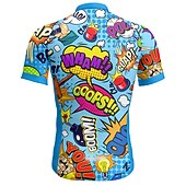 cheap Men's Jerseys-Men's Cycling Jersey Graphic Letter &amp; Number Funny Short Sleeve Bike Jersey Top with 3 Rear Pockets Mountain Bike MTB Road Bike Cycling Quick Dry Reflective Strips Back Pocket Moisture Wicking Sports