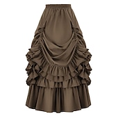 economico Fondi-Retrò Vintage Punk &amp; Gotico Medievale Gonna Ragazza gotica Con Volant Per donna Fantasia Stile Steampunk Mascherata Casual Quotidiano Adulti Gonne