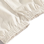 baratos Clássico-Homens Corredor Calças de linho Calças Calça verão Bolsos Com Cordão Cintura elástica Tecido Conforto Respirável Comprimento total Casual Diário Feriado Misto de Algodão e Linho Moda Clássico Preto