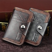 Недорогие визитницы и футляры-Новый мужской кошелек для кредитных карт из кожи короткий мужской кошелек с карманом для монет держатель карт три сложения мужская клеш-денежная сумка монетницы