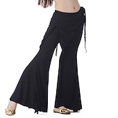 economico Abbigliamento danza del ventre-Danza del ventre Pantaloni Colore Puro Con balze Per donna Addestramento Cotone leggero
