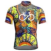 economico Maglie da uomo-Per uomo Maglia da Ciclismo Grafico Boho Manica Corta Bicicletta Maglia Top con 3 tasche posteriori Mountain Bike MTB Ciclismo su strada Asciugatura Rapida Strisce Riflettenti Tasca Posteriore