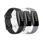 baratos Pulseiras de relógio Fitbit-3 pacotes Pulseira de Smartwatch Compatível com Fitbit Inspire 3 Inspire 2 / Inspire HR / Inspire Silicone Relógio inteligente Alça Impermeável Ajustável Mulheres Homens Pulseira Esportiva