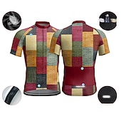 preiswerte Radtrikot Herren-Herren Radtrikot Tartan Kurzarm Fahhrad Trikot Oberteil mit 3 Gesäßtaschen Mountainbike MTB Straßenradsport Schnelltrocknend Reflektierende Streifen Rückentasche Feuchtigkeitsableitend Sport