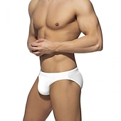 baratos Calções de Banho Masculinos-Homens Roupa de Banho Shorts de Natação Calção Resumo de natação com almofada Tecido Conforto Respirável Ao ar livre Diário Para Noite Moda Casual Preto Branco