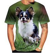tanie Zabawna grafika-Zwierzę Pies Chihuahua Koszulkowy Anime 3D Graficzny Na Dla par Męskie Damskie Dla dorosłych Bal maskowy Druk 3D Codzienne