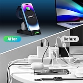 お買い得  ワイヤレス充電器-ワイヤレスチャージャー ワイヤレス充電スタンド CE 高速ワイヤレス充電 3 in 1 用途 ユニバーサル