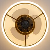 cheap Ceiling Fan Lights-Ceiling Fans with Lights Flush Mount Low Profile Indoor Ceiling Fan,18.7&quot; Dimmable Bladeless Ceiling Fans with Remote Control,Smart 3 Colors 6 Speeds Reversible