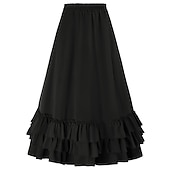 economico Fondi-Retrò Vintage Punk &amp; Gotico Medievale Gonna Ragazza gotica Con Volant Per donna Fantasia Stile Steampunk Mascherata Casual Quotidiano Adulti Gonne