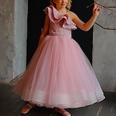 preiswerte Partykleider-Partykleid für Kinder, Mädchen, einfarbig, ärmellos, Leistung, Mesh, Prinzessin, süßes Mesh-Etuikleid in der Mitte der Wade, Tüllkleid, Sommer, Frühling, Herbst, 2–12 Jahre, Blau