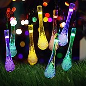 billiga Solsträngljus-led solsnöreljus 5m 20leds vattendroppe bubbelboll solljus utomhus vattentät landskap trädgårdsfestival dekoration lykta träd uteplatsljus