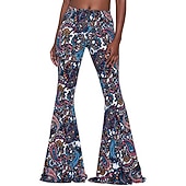 economico Fondi-Retrò Vintage Boho Anni '70 Pantaloni Pantaloni a zampa d'elefante Pantaloni a gamba larga Hippie Costume Per donna Parata dell'Orgoglio Mese dell'orgoglio Adulti Pantaloni