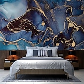 Χαμηλού Κόστους Ταπετσαρία-δροσερές ταπετσαρίες μπλε ταπετσαρία τοίχου τοιχογραφία αφηρημένη μαρμάρινη επένδυση τοίχου αυτοκόλλητο ξεφλούδισμα και ραβδί αφαιρούμενο pvc/υλικό βινυλίου αυτοκόλλητο/συγκολλητικό απαιτείται