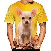 tanie Zabawna grafika-Zwierzę Pies Chihuahua Koszulkowy Anime 3D Graficzny Na Dla par Męskie Damskie Dla dorosłych Bal maskowy Druk 3D Codzienne