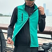 tanie Kurtki i kamizelki męskie-Męskie Kurtka rowerowa Kamizelka rowerowa Koszulka zjazdowa Jednokolorowe Bez rękawów Rower Kamizelka Wiatrówki Dżersej z 3 tylnymi kieszeniami Kolarstwo górskie Kolarstwie szosowym Odporność na
